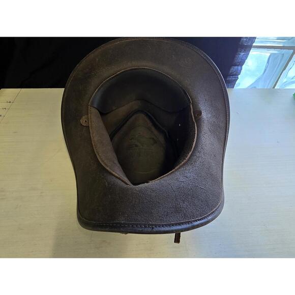 Conner Leather Outback Hat- Black -Aussie Western Cowboy Style size M - Picture 4 of 7